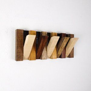 NEW Stylish Modern Wood Coat Rack  - Wall Mounted